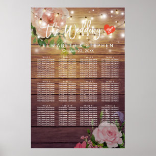 Póster Gráfico de asientos Boda de las luces de cadena fl