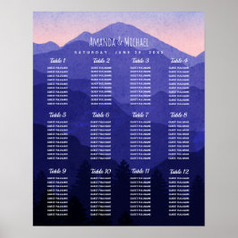 Póster Gráfico de asientos Boda de las montañas azules