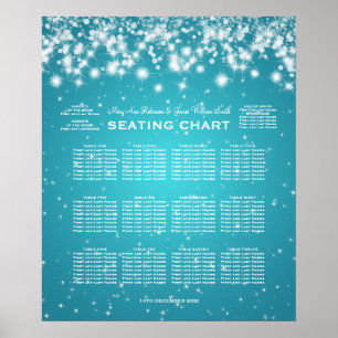 Póster Gráfico de asientos boda Esparco de invierno Turqu