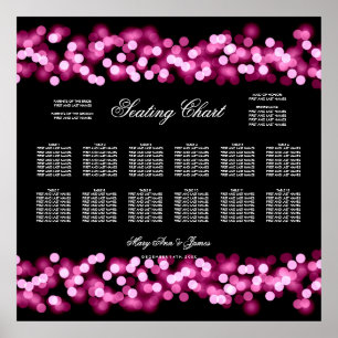 Póster Gráfico de asientos boda Glam de Hollywood rosa