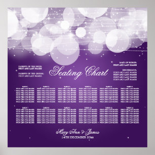 Póster Gráfico de asientos boda Glow & Sparkle Purple