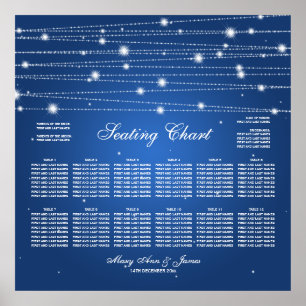 Póster Gráfico de asientos boda Líneas de parqueado Blu d