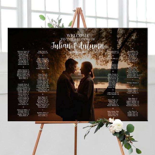 Póster Gráfico de asientos boda moderno con foto (Subido por el creador)
