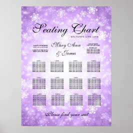 Póster Gráfico de asientos boda Morado Invierno Maravilla