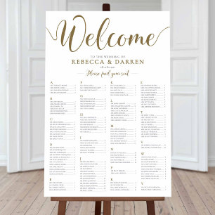 Póster Gráfico de asientos boda Orden alfabético Plan de