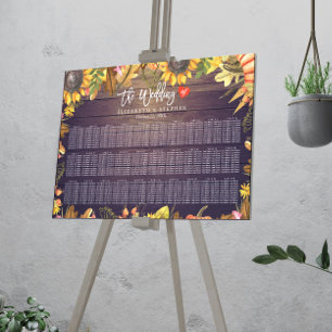 Póster Gráfico de asientos boda Sale de otoño madera de c