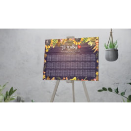 Póster Gráfico de asientos boda Sale de otoño madera de c