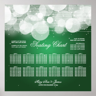Póster Gráfico de asientos boda Verde brillante y brillan