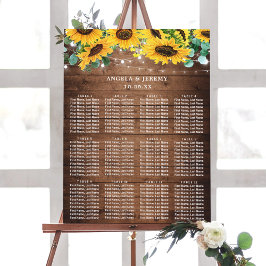 Póster Gráfico de asientos Bodas de las luces de girasol 