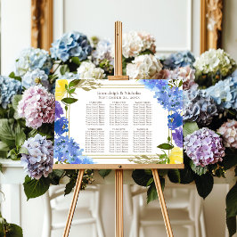Póster Gráfico de asientos bordeados por flor azul de Car