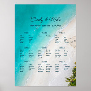 Póster Gráfico de Asientos con Monograma para Boda en Pla