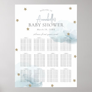 Póster Gráfico de asientos de bienvenida Baby Shower de B