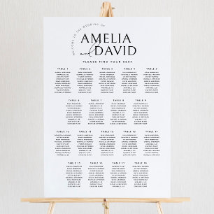 Póster Gráfico de Asientos de Bienvenida de 18 Mesas Mode