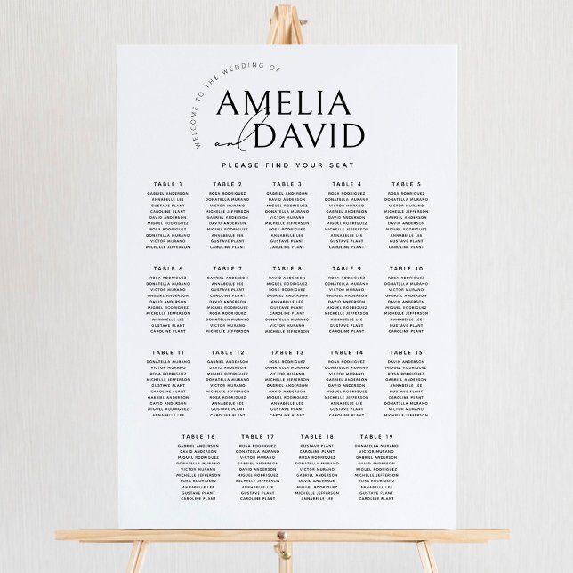 Póster Gráfico de Asientos de Bienvenida de 19 Mesas Mode (Subido por el creador)
