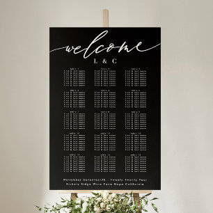 Póster Gráfico de asientos de bienvenida de Boda de calig