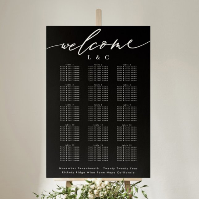 Póster Gráfico de asientos de bienvenida de Boda de calig (Subido por el creador)