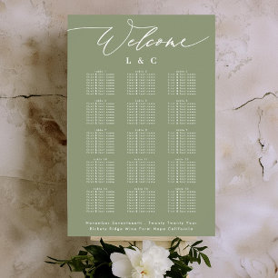 Póster Gráfico de asientos de bienvenida del Boda de cali