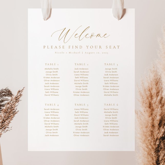 Póster Gráfico de Asientos de Bienvenida para 6 Mesas (Subido por el creador)