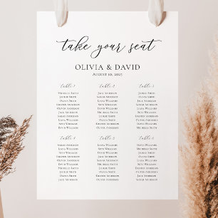 Póster Gráfico de Asientos de Bienvenida para 6 Mesas con