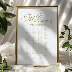 Póster Gráfico de Asientos de Boda Alfabetico con Hoja de