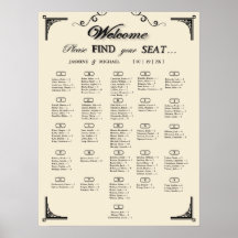 Gráfico de Asientos de Boda Alfabetico de Marfil S