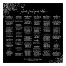 Gráfico de Asientos de Boda Alfabetico Plateado y