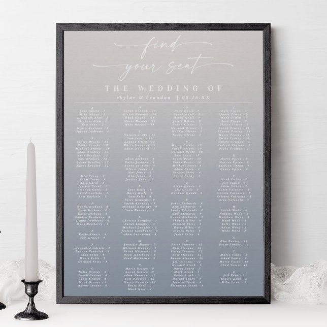 Póster Gráfico de asientos de Boda alpino marfil y azul (Subido por el creador)