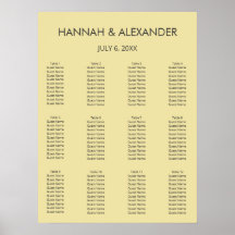 Gráfico de Asientos de Boda Amarillo Cítrico Isla