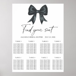 Póster Gráfico de asientos de Boda Black Bow