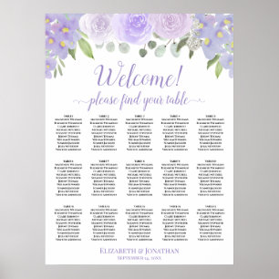 Póster Gráfico de Asientos de Boda Boho con 15 Mesas de R