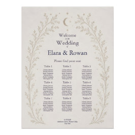 Póster Gráfico de Asientos de Boda Celestial