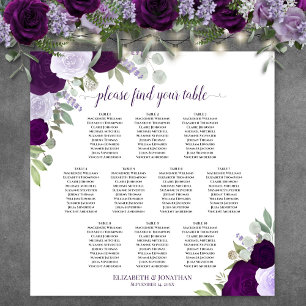 Póster Gráfico de Asientos de Boda Chic con 10 Mesas de R