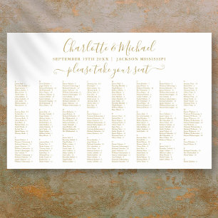Póster Gráfico de Asientos de Boda Chic Gold 300 Nombres