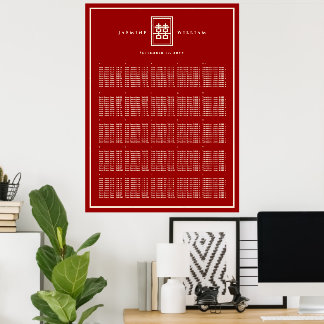 Póster Gráfico de Asientos de Boda China Felicidad Doble