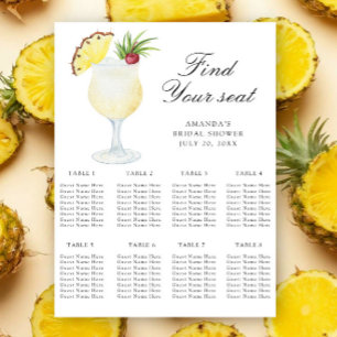 Póster Gráfico de asientos de boda cóctel de piña