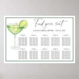 Póster Gráfico de asientos de boda cóctel Margarita