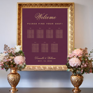 Póster Gráfico de Asientos de Boda con 7 Mesas - Color Vi