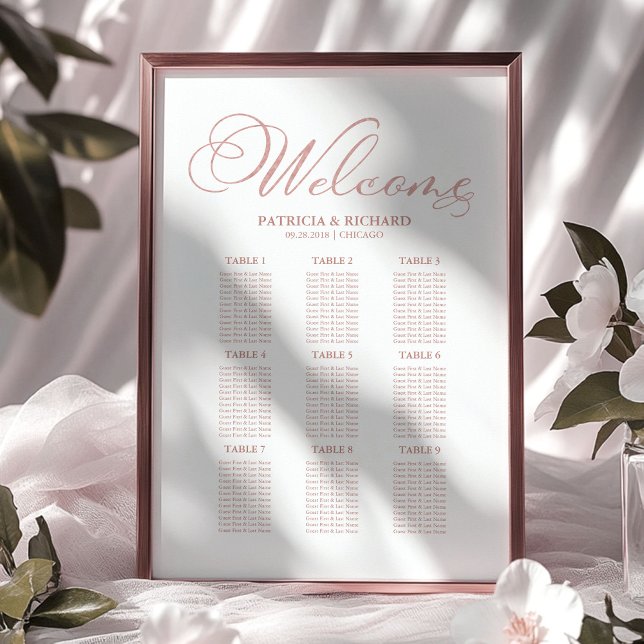 Póster Gráfico de Asientos de Boda con 9 Mesas Simple (Subido por el creador)