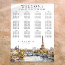 Gráfico de Asientos de Boda con Acuarela París Fra