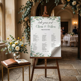 Póster Gráfico de Asientos de Boda con Alfabeto Elegante 