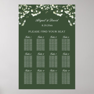 Póster Gráfico de Asientos de Boda con Aliento de Bebé so