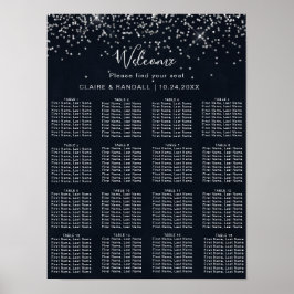 Póster Gráfico de Asientos de Boda con Caligrafía de Conf