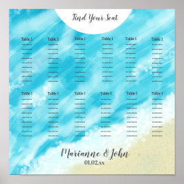 Póster Gráfico de Asientos de Boda con Efecto Bokeh de Ac