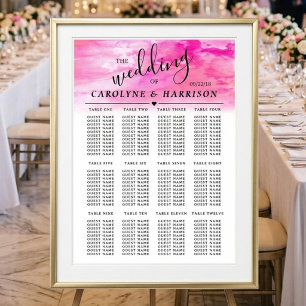 Póster Gráfico de Asientos de Boda con Efecto Ombre Acuar