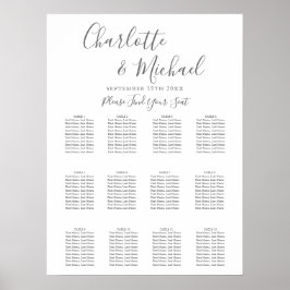 Póster Gráfico de Asientos de Boda con Firma Elegante