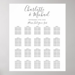 Póster Gráfico de Asientos de Boda con Firma Elegante