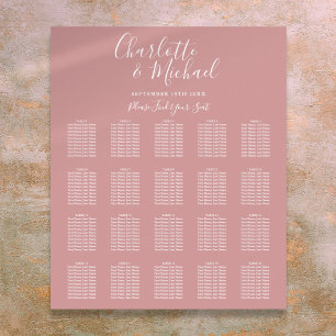 Póster Gráfico de Asientos de Boda con Letra Elegante Ros