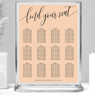 Póster Gráfico de Asientos de Boda con Letra Script Minim