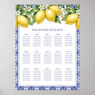 Póster Gráfico de Asientos de Boda con Limón Amalfi Itali