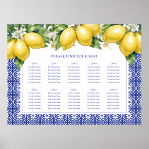 Póster Gráfico de Asientos de Boda con Limón Amalfi Itali